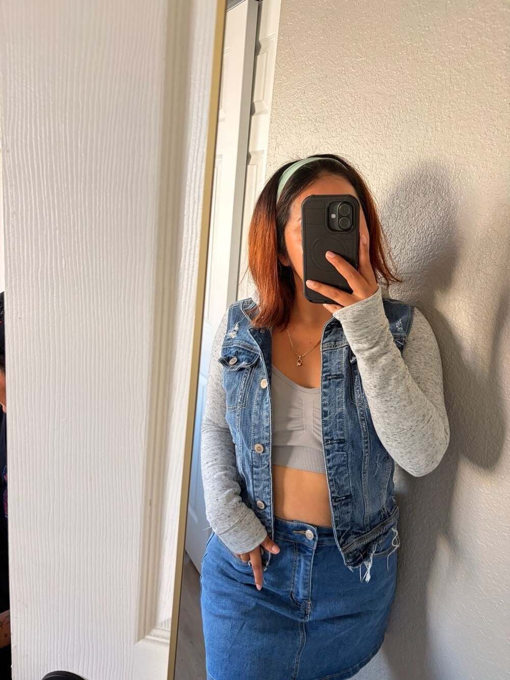 Hollister Denim Hooded Jacket Size S Distressed